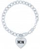 Diamond Mom Heart Charm Bracelet (1/10 ct. t. w. ) in Sterling Silver