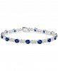 Effy Sapphire (6-3/8 ct. t. w. ) & Diamond (3/8 ct. t. w. ) Infinity Link Bracelet in 14k White Gold