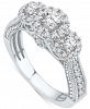 Diamond Triple Halo Beaded Engagement Ring (1 ct. t. w. ) in 14k White Gold