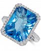 Blue Topaz (11 ct. t. w. ) & White Topaz (1/2 ct. t. w. ) Statement Ring in Sterling Silver