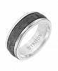 Triton 8MM White Tungsten Carbide Ring with Meteorite