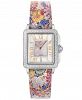 Gevril Women's Padova Floral Swiss Quartz White with Flowers Italian Leather Strap Watch 30mm