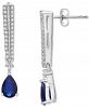 Lab-Created Sapphire (1 ct. t. w. ) & Diamond Accent Drop Earrings in Sterling Silver