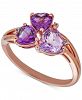 Amethyst (1-3/8 ct. t. w. ) & White Topaz Accent Ring in 14k Rose Gold-Plated Sterling Silver