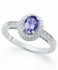Sterling Silver Ring, Tanzanite (3/4 ct. t. w. ) and Diamond Accent Ring