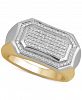 Men's Diamond Pave Cluster Ring (1/5 ct. t. w. ) in Sterling Silver & 18k Gold-Plate