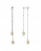 Giani Bernini Cultured Freshwater Pearl Linear Front & Back Chain Drop Earrings in 18k Gold-Plated Sterling Silver and Sterling Silver (Also in Turquoise & Onyx and) Created for Macy's