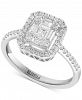 Effy Hematian Diamond Baguette Halo Cluster Engagement Ring (5/8 ct. t. w. ) in 18k White Gold