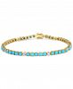 Effy Turquoise & Diamond (1/3 ct. t. w. ) Tennis Bracelet in 14k Gold