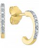 Diamond Accent Small Hoop Earrings in 14k Gold-Plated Sterling Silver