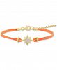Diamond Accent North Star Cord Bracelet in 14k Gold-Plated Sterling Silver