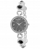 Charter Club Women's Crystal Black and Silver-Tone Bracelet Watch 31mm, Created for Macy's