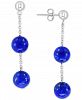 Effy Lapis Lazuli Bead Chain Drop Earrings in Sterling Silver (Also in Onyx)