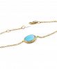Genuine Sleeping Beauty Turquoise Chain Bracelet in 14k Yellow Gold