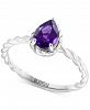 Effy Amethyst Pear Rope Ring (3/4 ct. t. w. ) in Sterling Silver