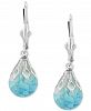 Turquoise Flake Bulb Drop Earrings in Sterling Silver