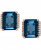 London Blue Topaz (5-3/4 ct. t. w. ) and Diamond Accent Stud Earrings in 14k Gold (Also Available in Mystic Topaz & Peridot)