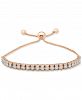 Diamond Row Bolo Bracelet (3/4 ct. t. w. ) in Sterling Silver, 14k Gold-plated Sterling Silver or 14k Rose Gold-plated Sterling Silver