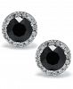 Giani Bernini Fine Crystal Round Halo Stud Earrings in Sterling Silver, Created for Macy's