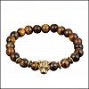 Obsidian Gold Lava Stone Bead Bracelets - Multicolor / one-size / K