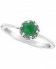 Emerald Six Prong Solitaire Ring (5/8 ct. t. w. ) in Sterling Silver (Also in Ruby & Sapphire)