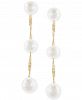 Effy Cultured Freshwater Pearl Triple Drop Earrings in 14k Yellow, White or Rose Gold (5mm)