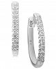 Diamond Small Hoop Earrings (1/2 ct. t. w. ) in 10k White Gold (Also available in 10k Yellow Gold), .95"
