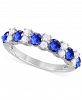 Sapphire (1-1/2 ct. t. w. ) & Diamond (1/3 ct. t. w. ) Stacking Band in 14k White Gold (Also in Emerald & Ruby)