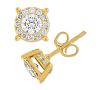 Diamond Halo Two-Level Stud Earrings (1 ct. t. w. ) in 14k White, Yellow or Rose Gold