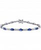 Lab-Created Blue Sapphire (5-5/8 ct. t. w. ) & Lab-Created White Sapphire (1-1/8 ct. t. w. ) Link Bracelet in Sterling Silver