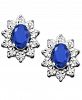 Sapphire (1-1/3 ct. t. w. ) and Diamond Accent Stud Earrings in 10k White Gold (Also in Emerald)