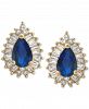 Sapphire (1 ct. t. w. ) & Diamond (1/3 ct. t. w. ) Stud Earrings in 14k Gold (Also Available in Ruby & Emerald)