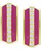 Giani Bernini Cubic Zirconia & Enamel Hoop Earrings, Created for Macy's