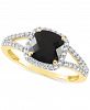 Cultured Freshwater Pearl & Lab-Created White Sapphire (1/4 ct. t. w. ) Halo Ring in 10k Gold (Also in Onyx)