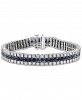 Sapphire (6 ct. t. w. ) & Diamond (2 ct. t. w. ) Triple Row Tennis Bracelet in Sterling Silver (Also in Emerald & Ruby)