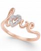 Diamond Love Ring (1/10 ct. t. w. ) in 14k Gold-Plated Sterling Silver