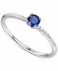 Sapphire (1/3 ct. t. w. ) & Diamond (1/10 ct. t. w. ) Ring in Sterling Silver (Also in Ruby & Emerald)