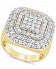 Men's Diamond Square Halo Cluster Ring (3 ct. t. w. ) in 10k Gold