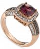 Le Vian Raspberry Rhodolite (1-5/8 ct. t. w. ) & Diamond (1/3 ct. t. w. ) Halo Ring in 14k Rose Gold