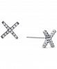 Giani Bernini Cubic Zirconia Pave X Stud Earrings in Sterling Silver, Created for Macy's