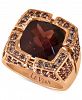 Le Vian Pomegranate Garnet (9 ct. t. w. ) & Chocolate Diamond (3/4 ct. t. w. ) Square Statement Ring in 14k Rose Gold