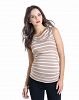 Lilac Clothing Maternity Liz Top Taupe Stripe - XL