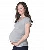Momzelle Maternity T-SHIRT - Light Heather Grey - XL