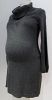 Thyme Maternity dark grey long sleeve cowl neck tunic dress - L